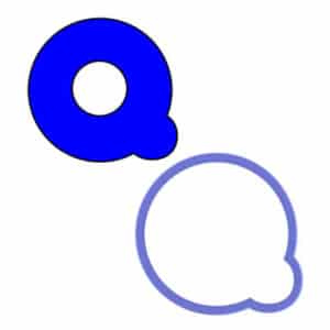 Q cookie cutter for cup